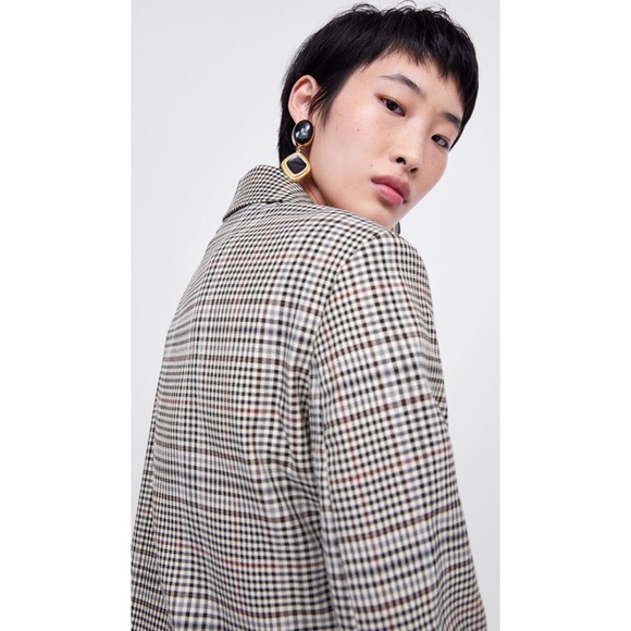 Zara Plaid Check Blazer Jacket - Picture 7 of 7